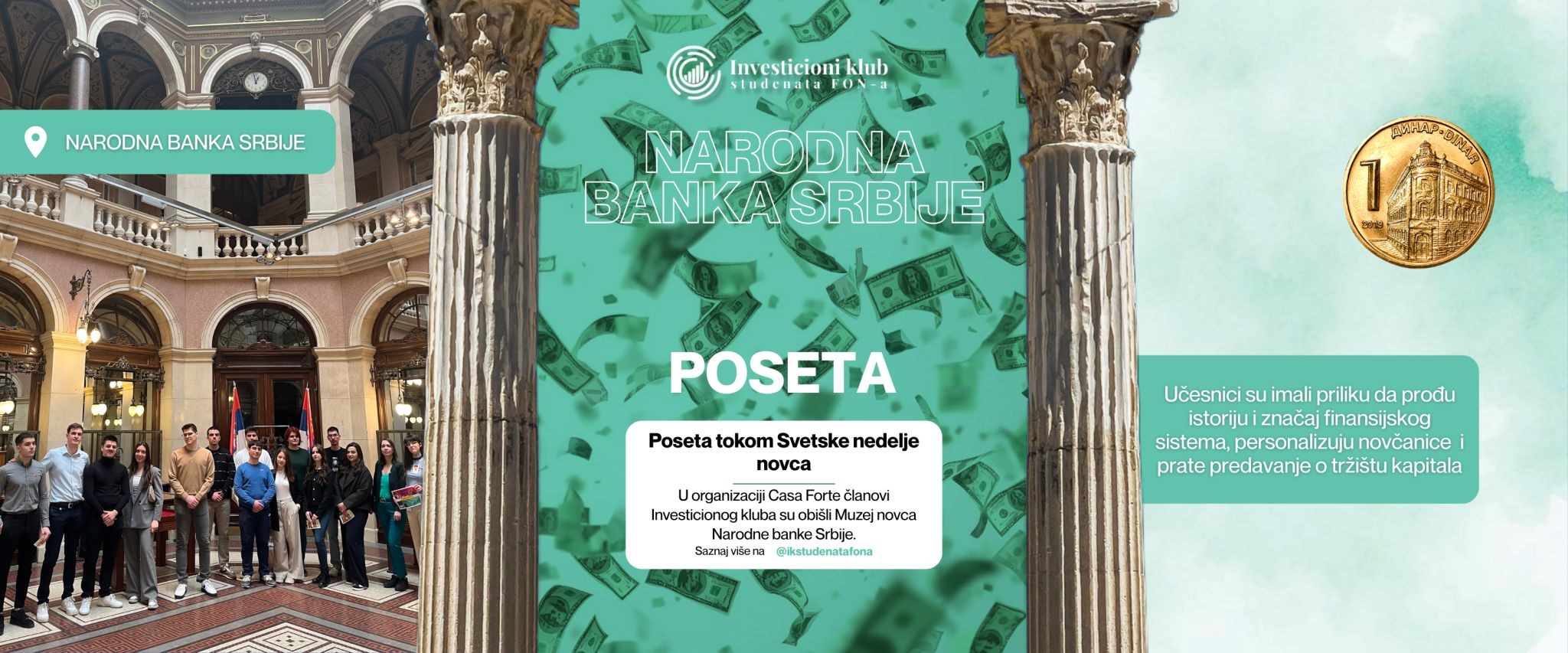 Članovi kluba u Muzeju novca Narodne banke Srbije